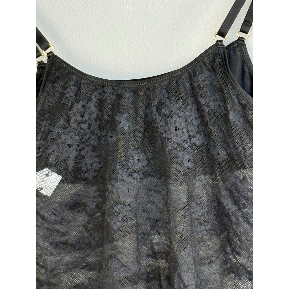 Aerie Show Off Camisole Women‎ Small Black Nylon Lace Sheer Adjustable Strap Top - Picture 4 of 8